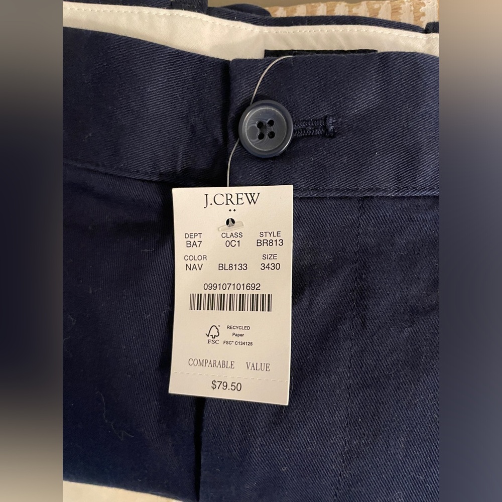 NWT J. Crew / Mens Straight-fit Flex Chino Pant 34x30 (Bundle for Discount)